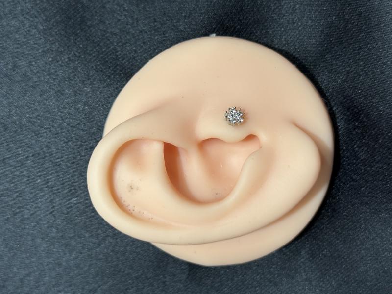 Hatice Ünlü Beş Taş Çiçek Desen Silver Piercing