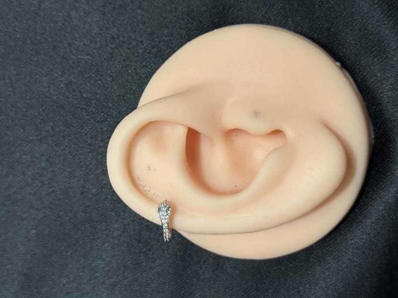 Hatice Ünlü Yeşil Gözlü Yılan Taşlı Halka Silver Helix