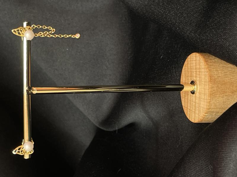 Hatice Ünlü Xuping İncili Kelebek Kanatları Gold Küpe