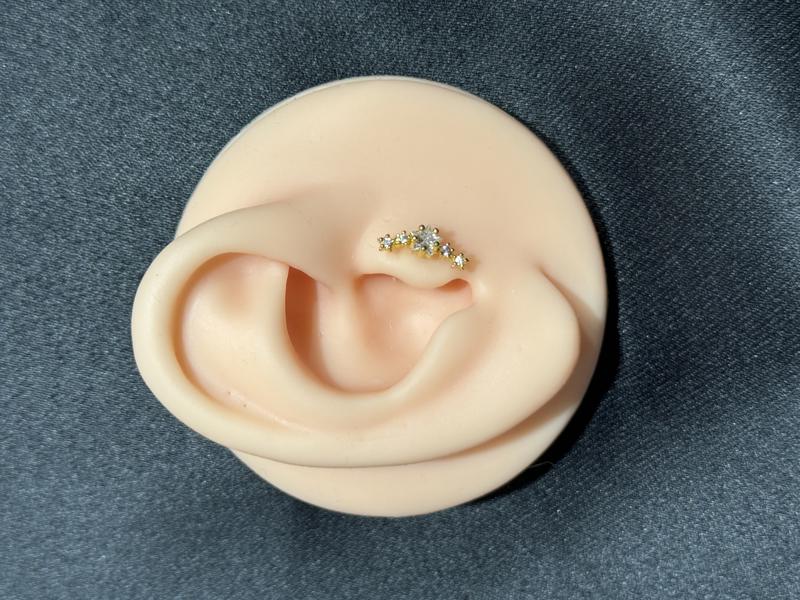 Hatice Ünlü Yıldızlı Uzanan Gold Piercing