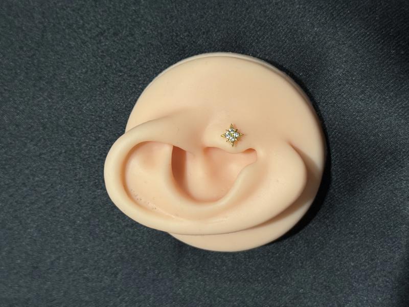 Hatice Ünlü Dört Taş Kutup Yıldızı Gold Piercing