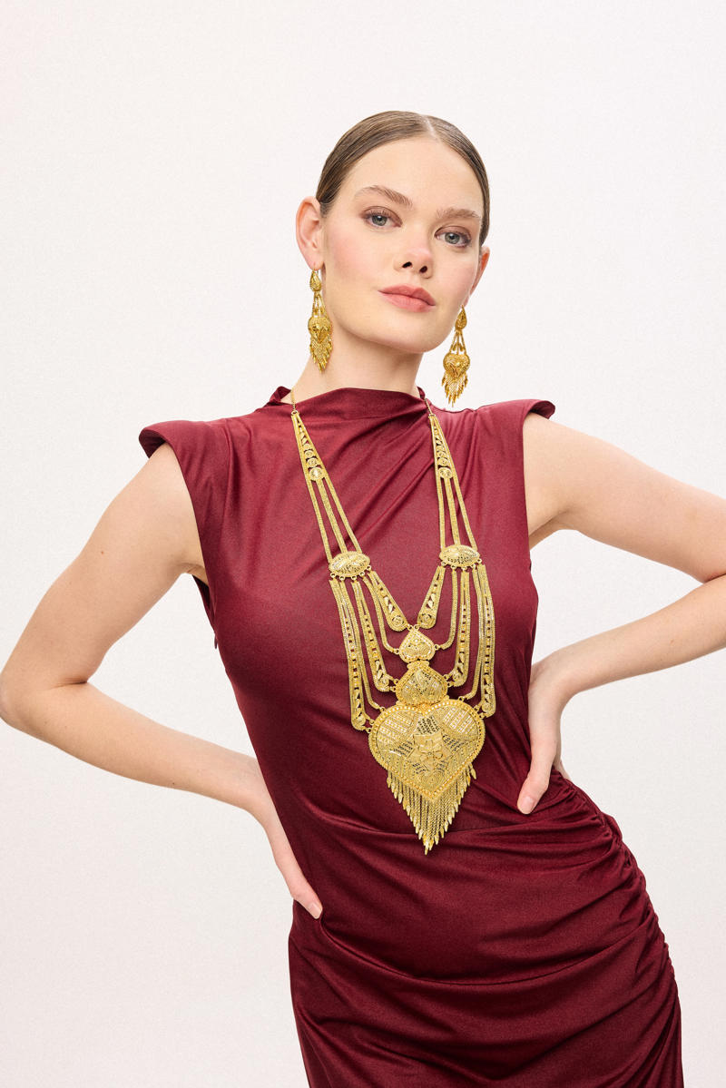 Hatice Ünlü İhtişamlı Ufra Akıtması Gold Set