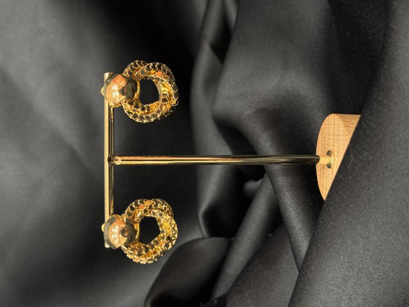 Hatice Ünlü Petek Desen Gold Küpe
