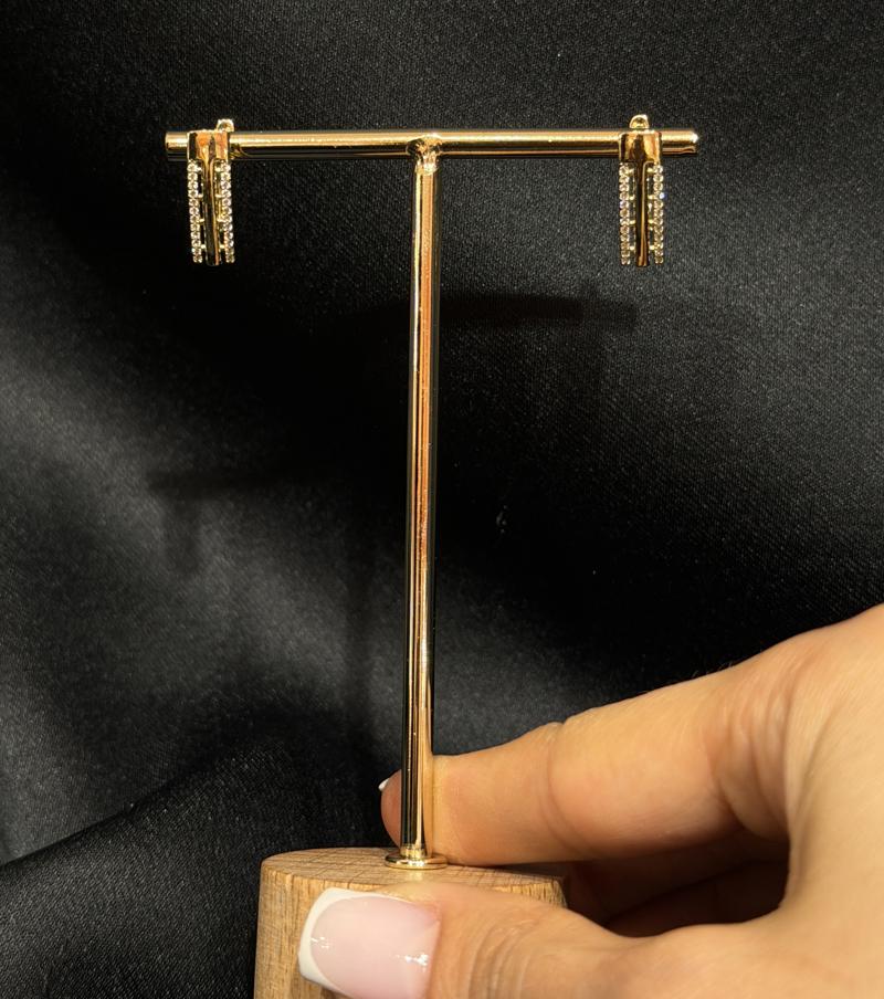 Hatice Ünlü Xuping Taş Buluşması Gold Küpe