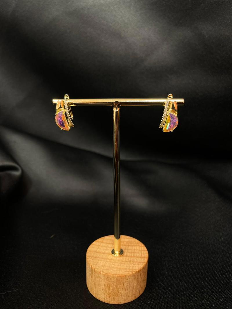 Hatice Ünlü Xuping Pembe Safir Gold Küpe