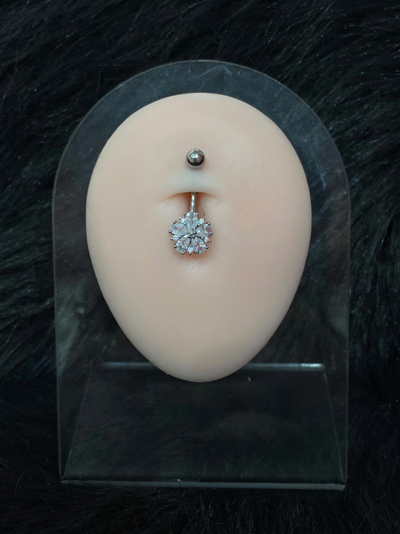 Hatice Ünlü Kar Çiçeği Silver Göbek Piercing