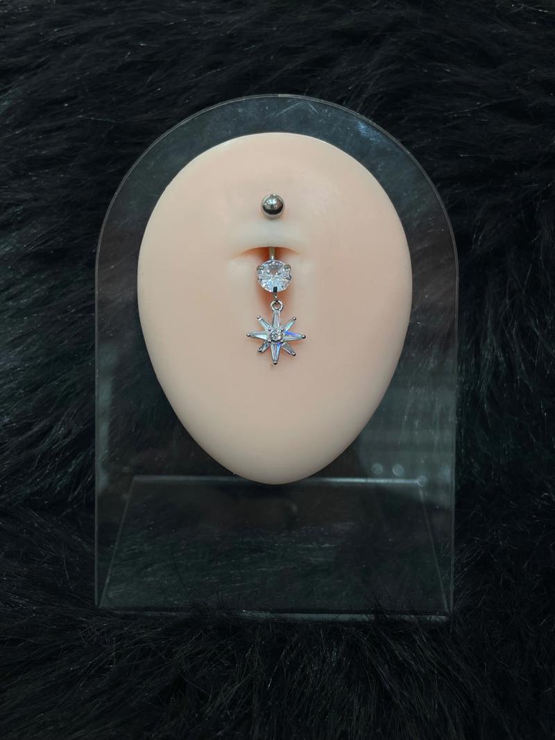 Hatice Ünlü Parlayan Yıldız Uçlu Silver Göbek Piercing