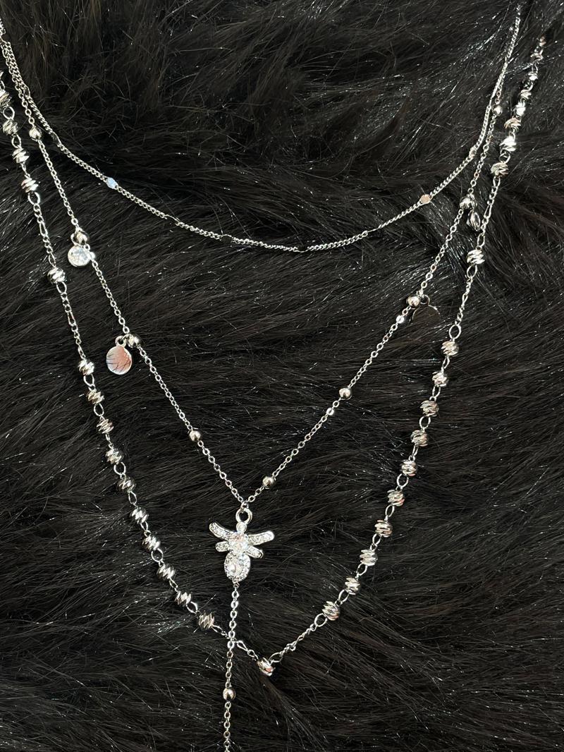 Hatice Ünlü Arı Model Üçlü Silver Kolye