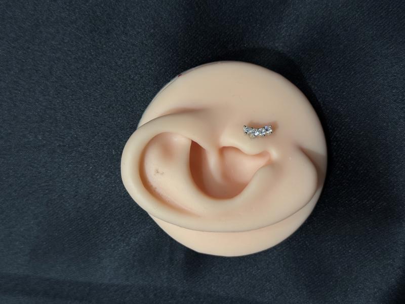 Hatice Ünlü Dört Taş Yassı Silver Piercing