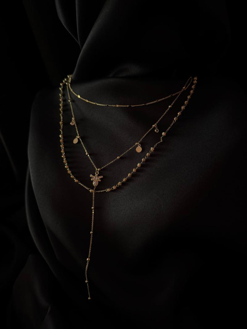 Hatice Ünlü Gold Arı Işıltısı Kolye