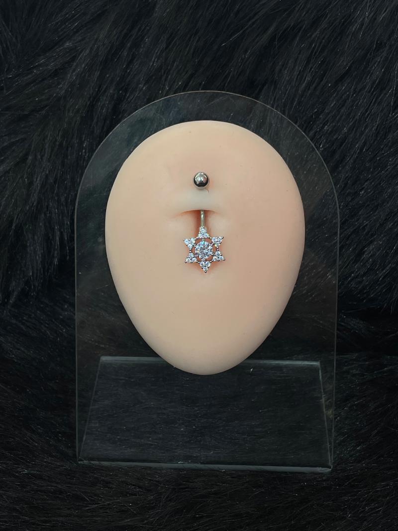 Hatice Ünlü Çiçek Model Silver Göbek Piercing