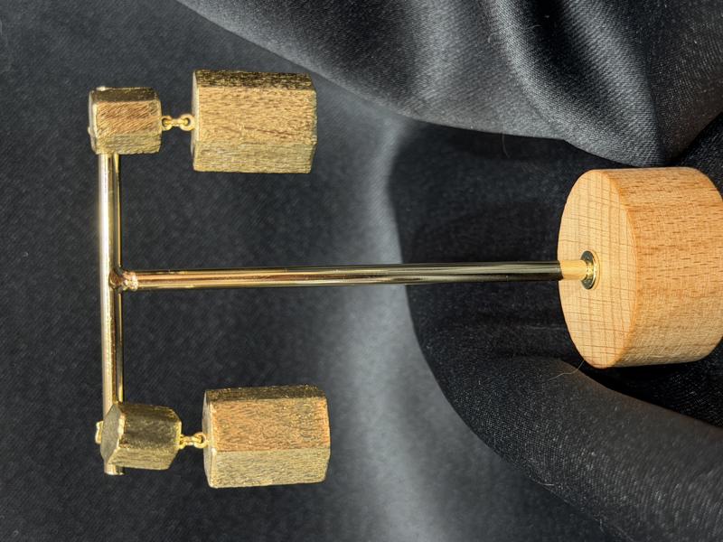 Hatice Ünlü İkili Otantik Desen Minik Gold Küpe