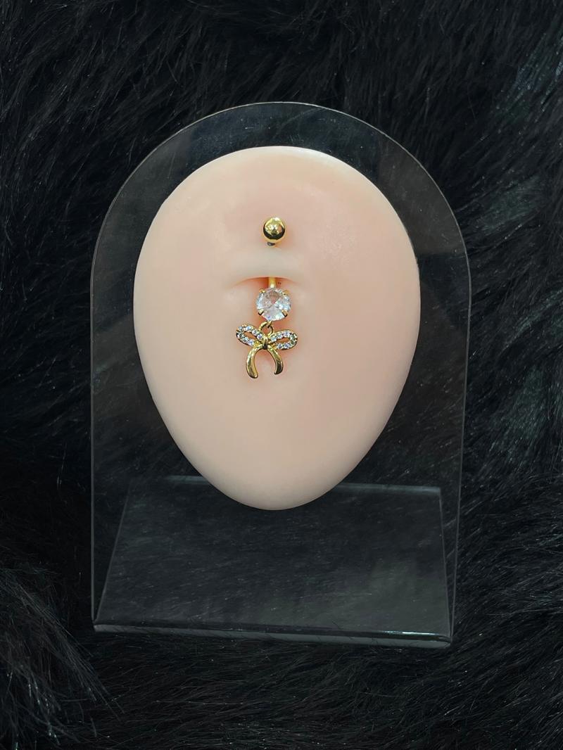 Hatice Ünlü Kurdele Uçlu Gold Göbek Piercing