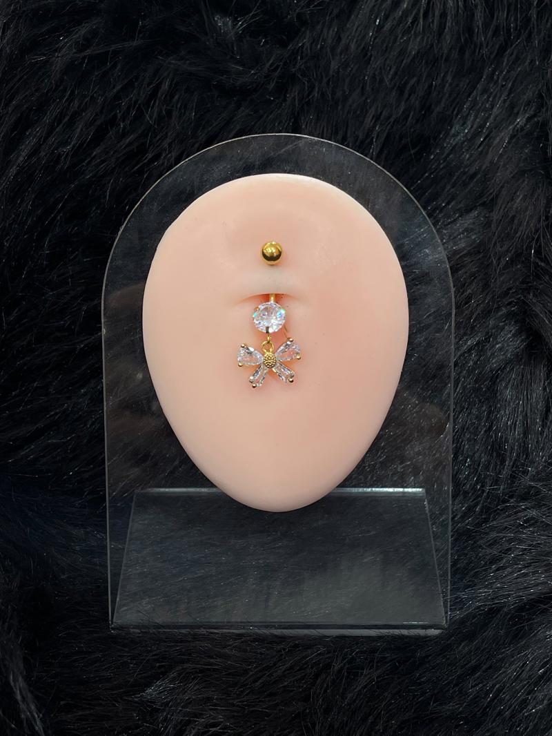Hatice Ünlü Kurdele Uçlu Gold Göbek Piercing