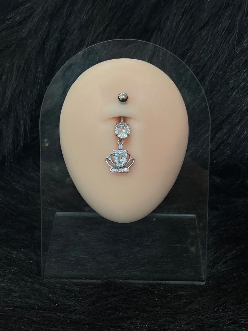 Hatice Ünlü Kraliçe Tacı Uçlu Silver Göbek Piercing