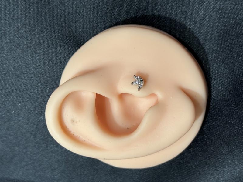 Hatice Ünlü Üç Yaprak Desen Silver Piercing