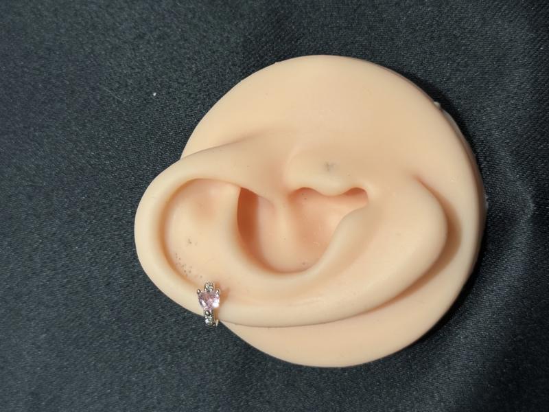 Hatice Ünlü Pembe Kalp Model Halka Silver Helix